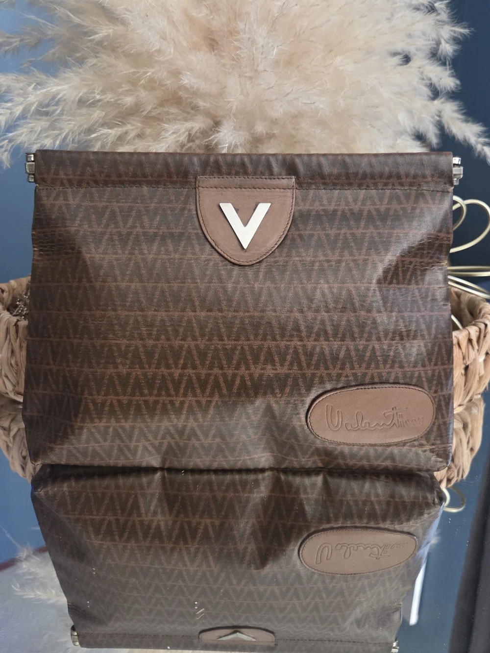 Mario Valentino Vintage Brown Signature Pouch